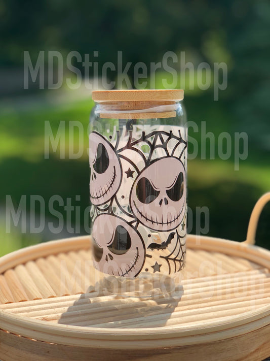Jack Skellington Halloween Beer Can Glass Cup