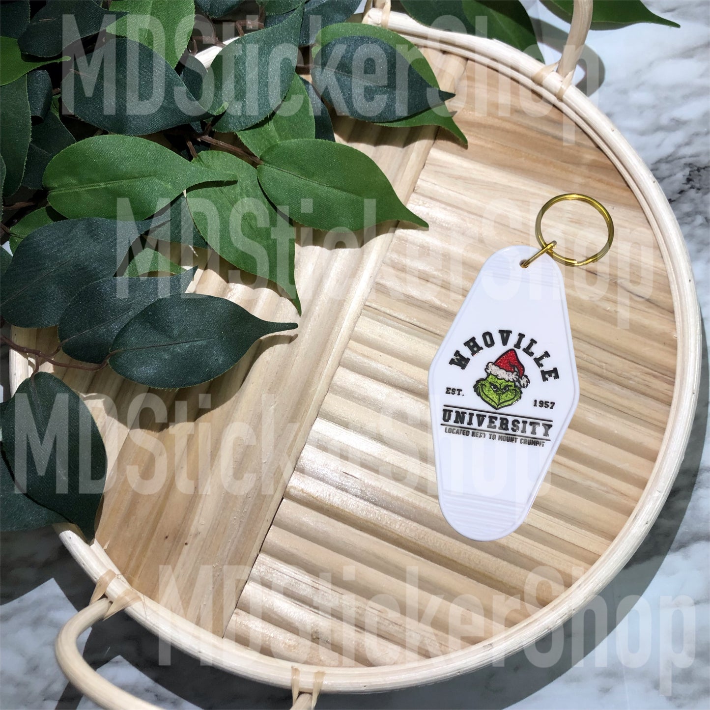Green Man University Hotel Keychain, Acrylic Keychain