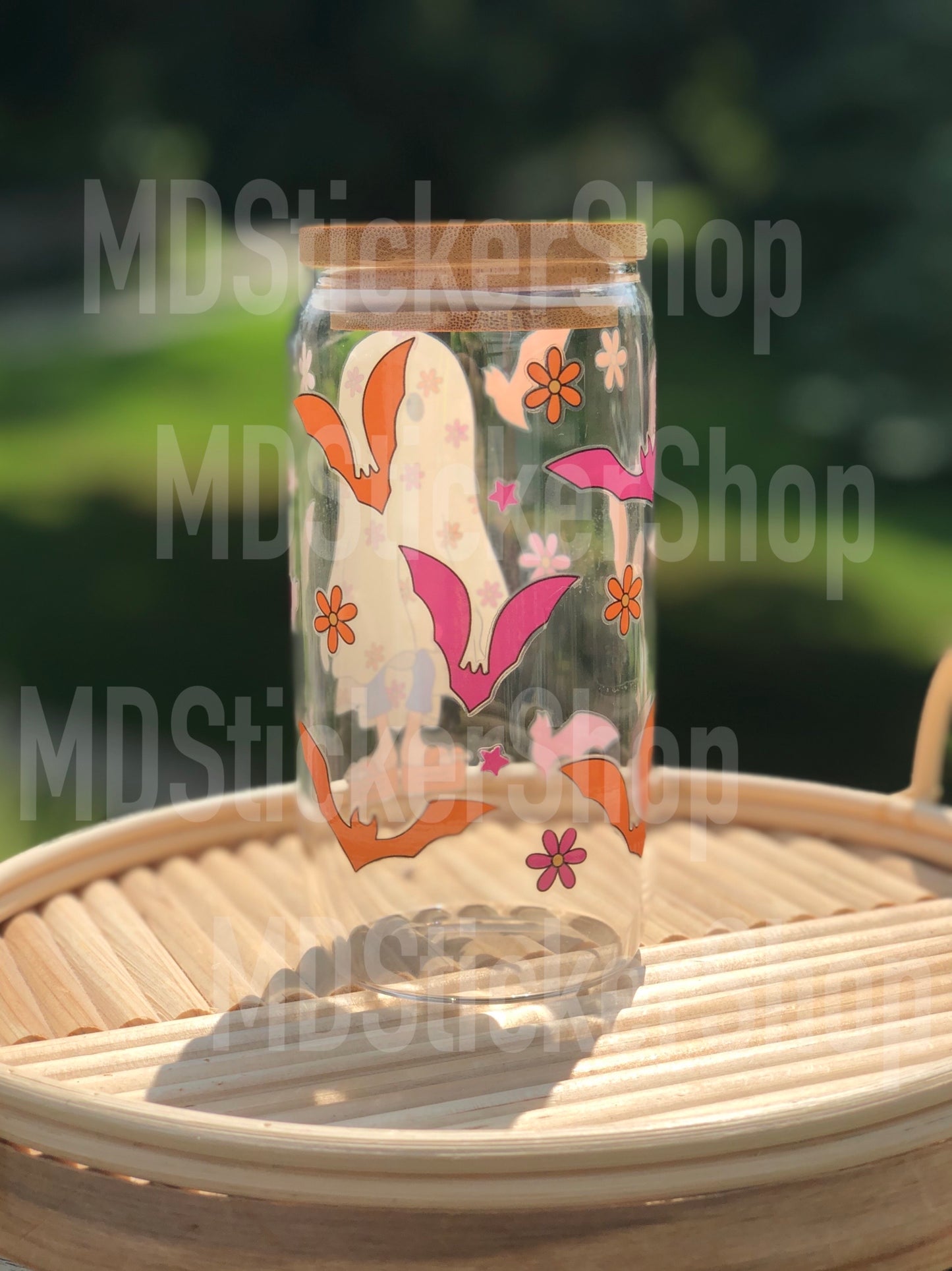 Lizzie Halloween Ghost Beer Can Glass Cup