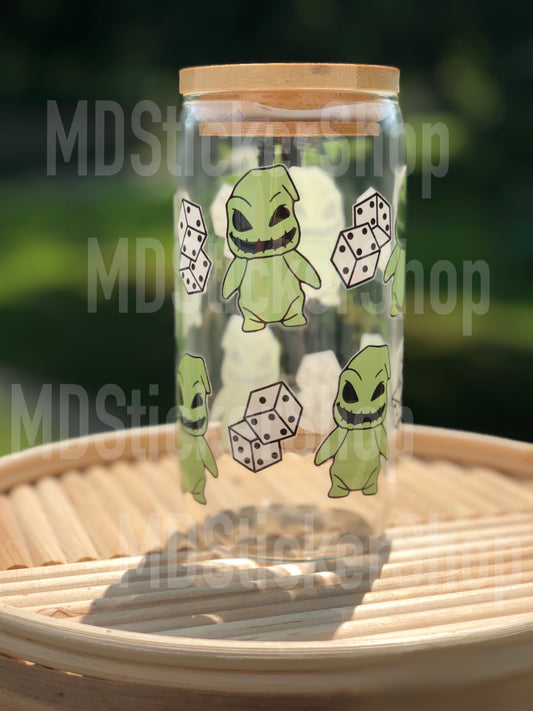 Boogeyman Dice Halloween Beer Can Glass Cup
