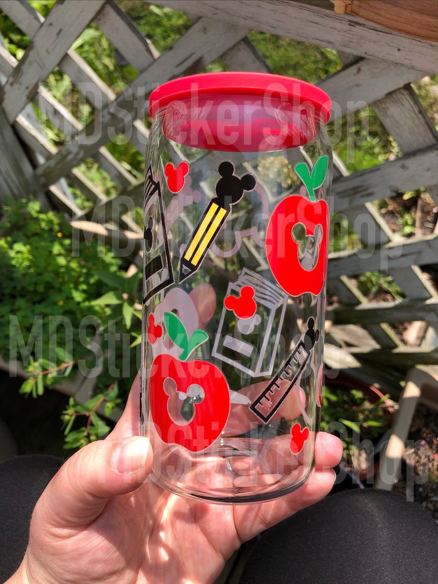 Teacher Red Mouse Beer Can Glass Cup