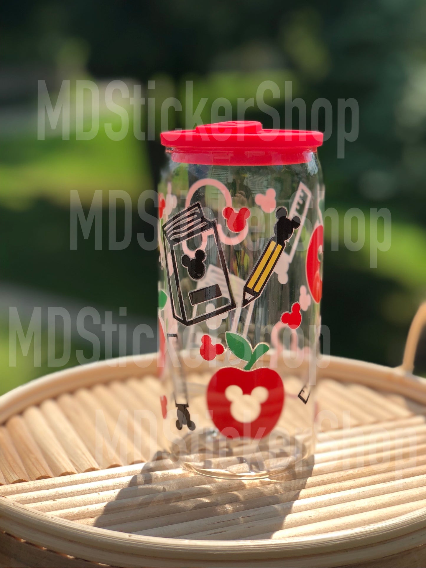 Teacher Red Mouse Beer Can Glass Cup