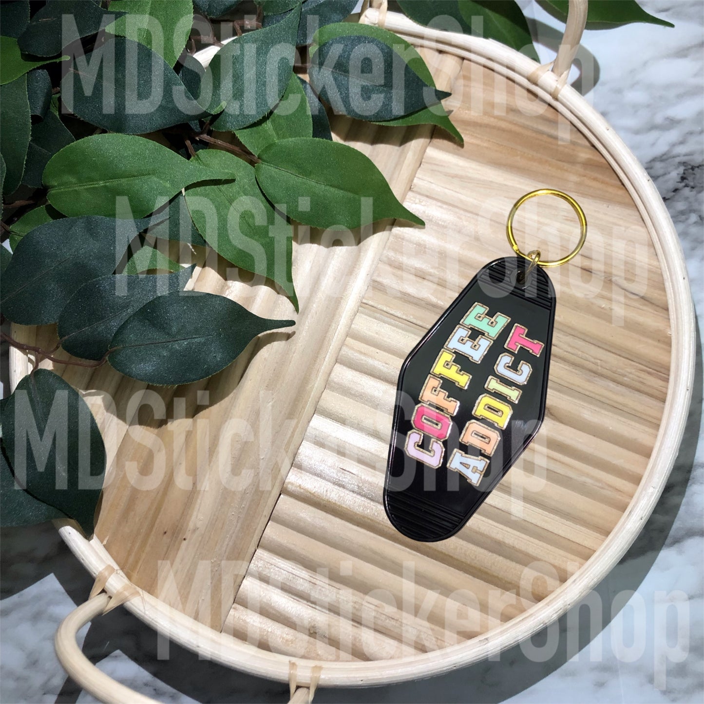 Coffee Addict Hotel Keychain, Acrylic Keychain