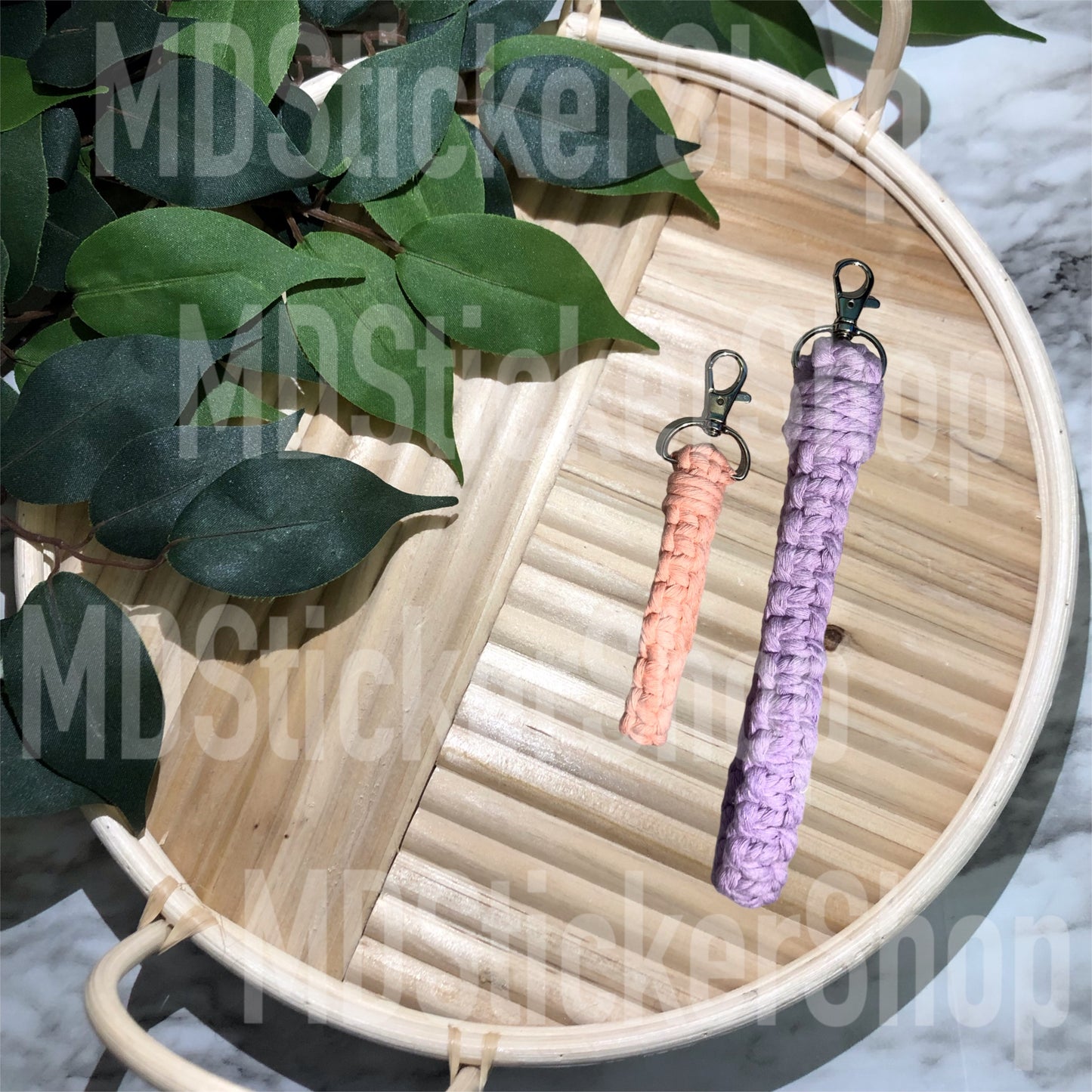 Pink Mini Macrame Keychain, Keyfob
