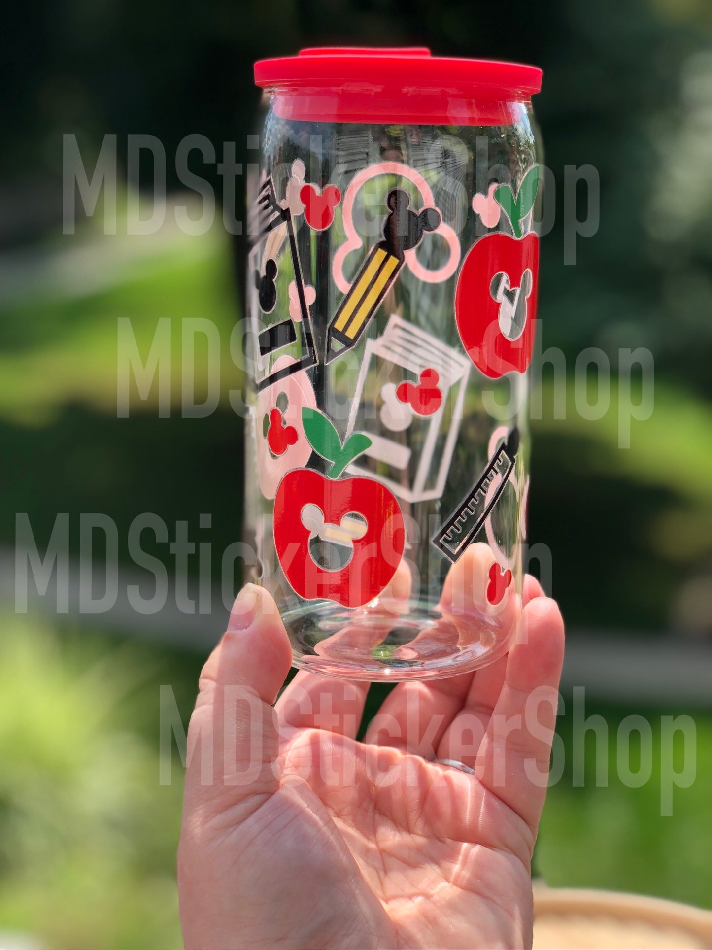 Teacher Red Mouse Beer Can Glass Cup