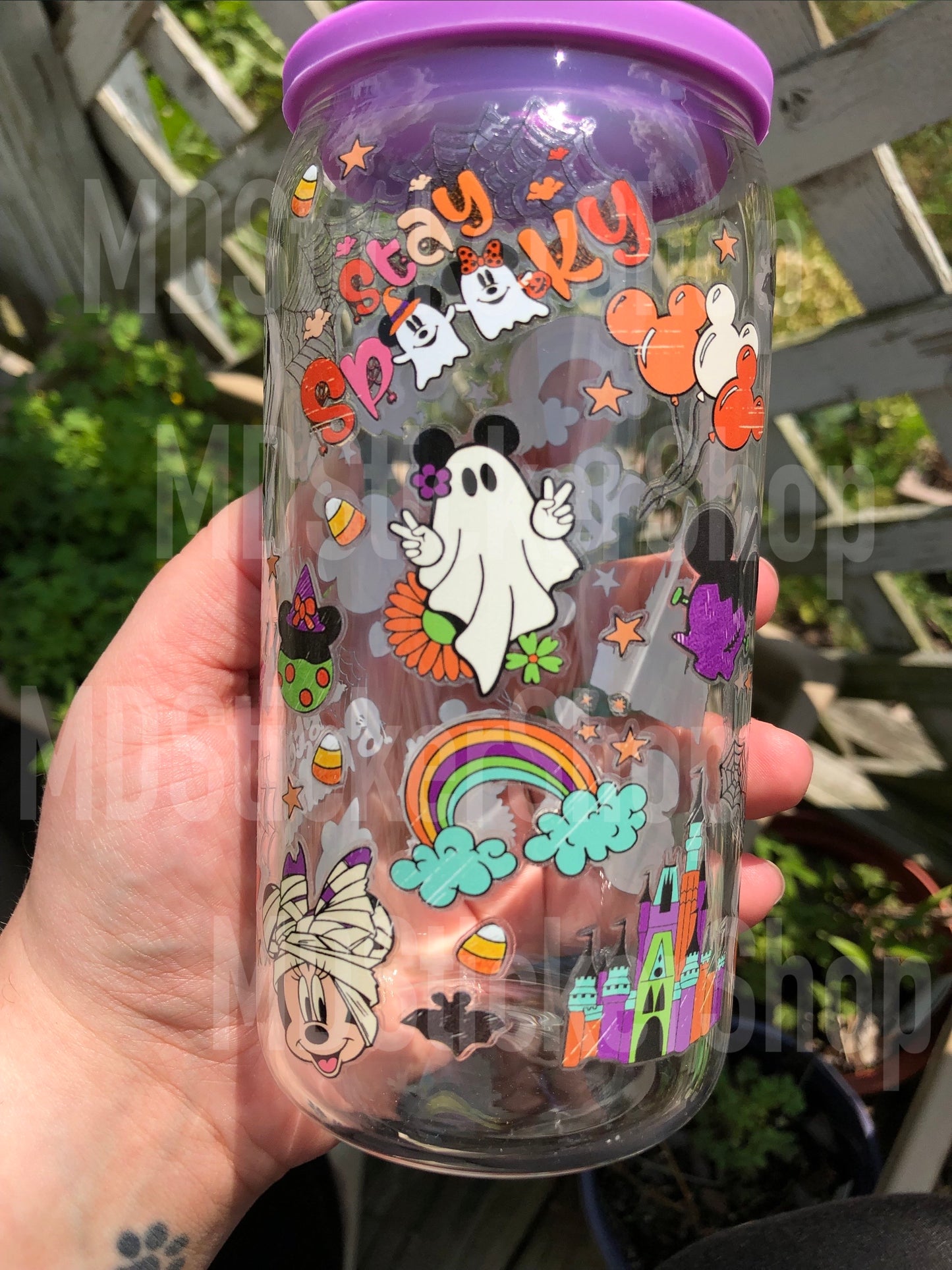 Stay Spooky Mouse Halloween Beer Can Glass Cup