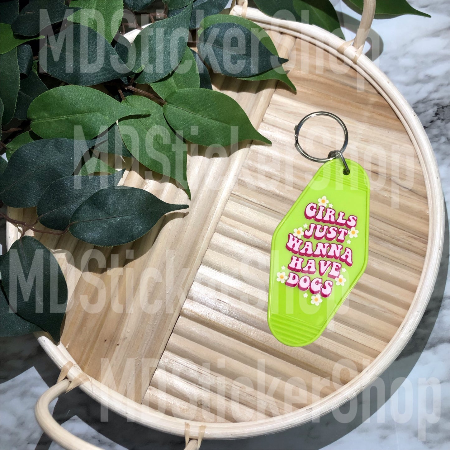 Girls Just Wanna Have Dogs Hotel Keychain, Acrylic Keychain