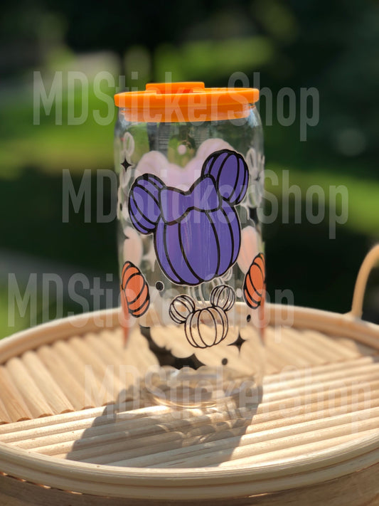 Pumpkin Mouse Halloween Beer Can Glass Cup
