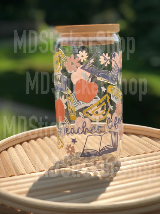 #Teacherlife Teacher Icons Beer Can Glass Cup