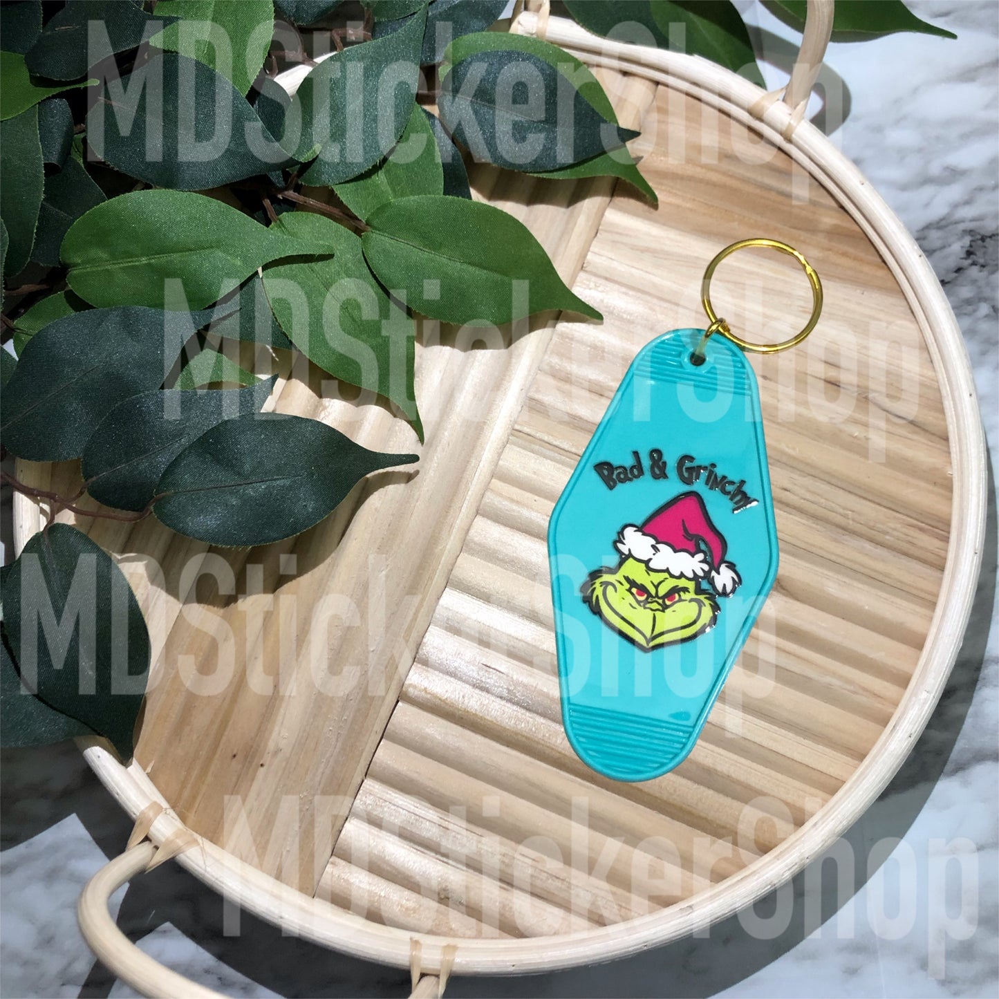 Christmas Mean Guy Hotel Keychain, Acrylic Keychain