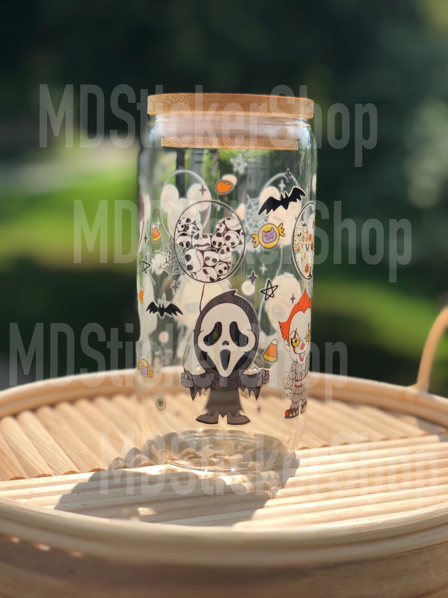 Horror Cartoon Halloween Beer Can Glass Cup