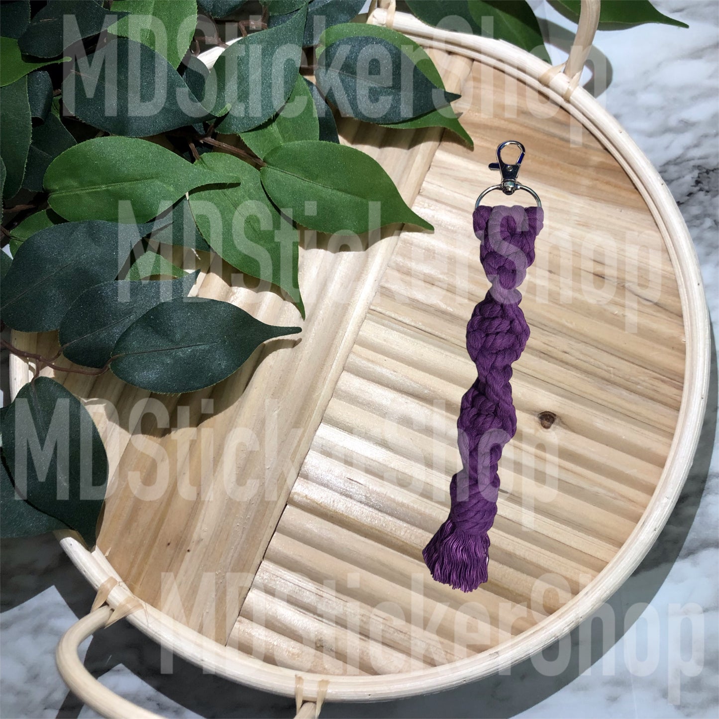 Plum Twisted Macrame Keychain