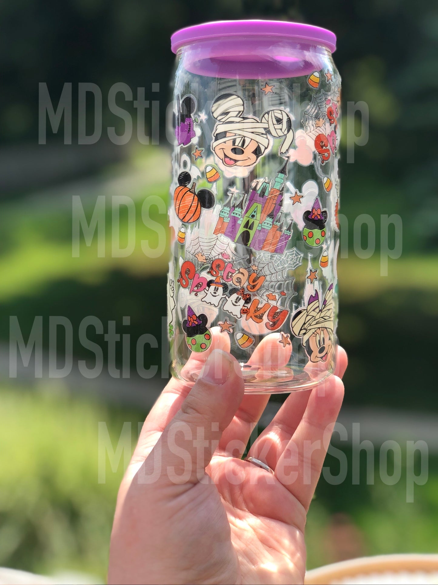 Stay Spooky Mouse Halloween Beer Can Glass Cup
