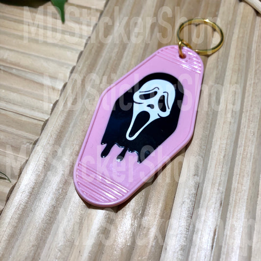 Ghost Face Hotel Keychain, Acrylic Keychain