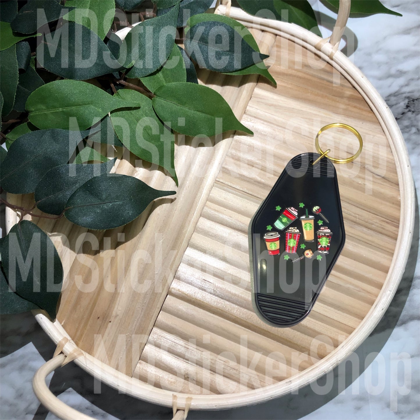 Christmas Starbies Hotel Keychain, Acrylic Keychain