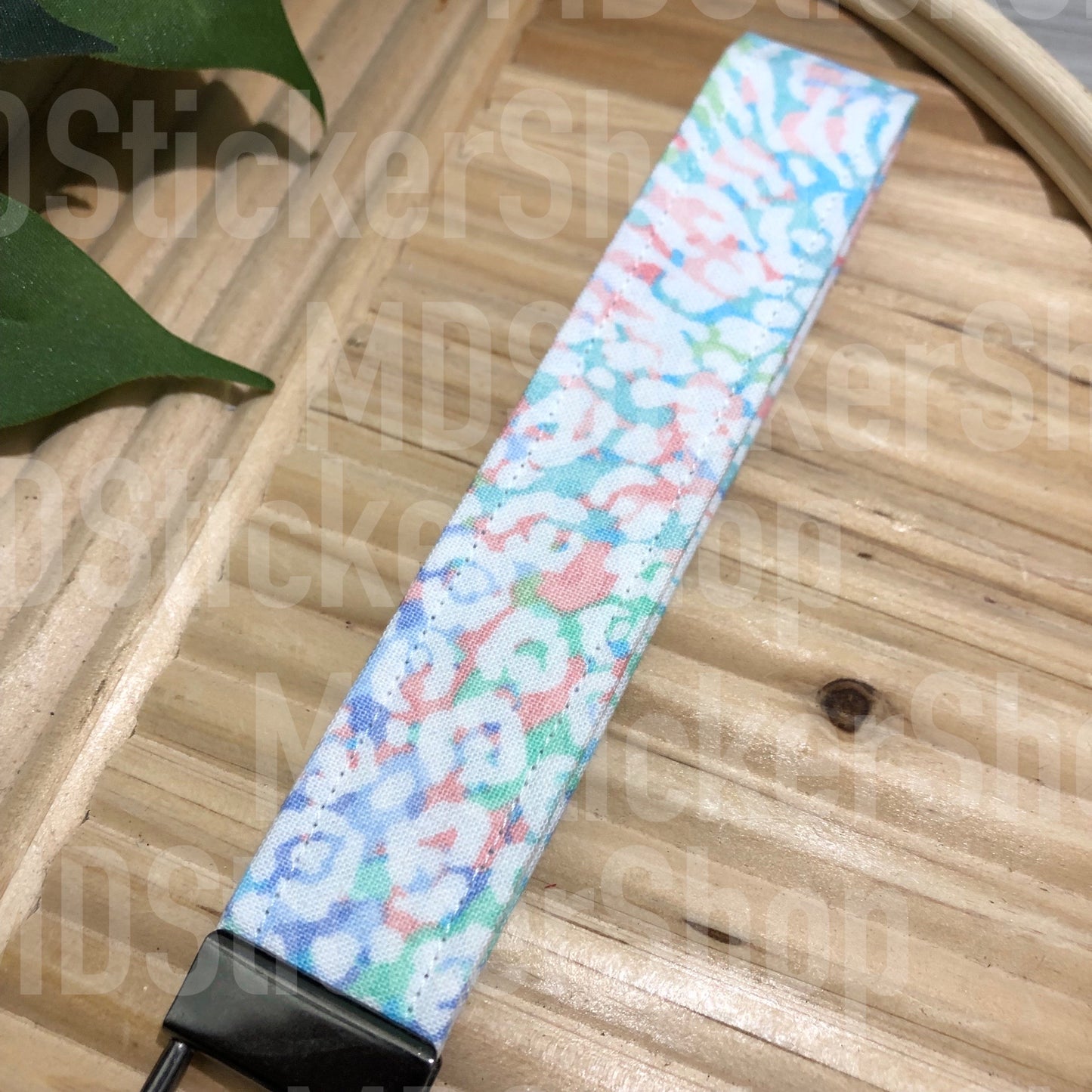 Pastel Animal Print Fabric Keychain, Key Fob