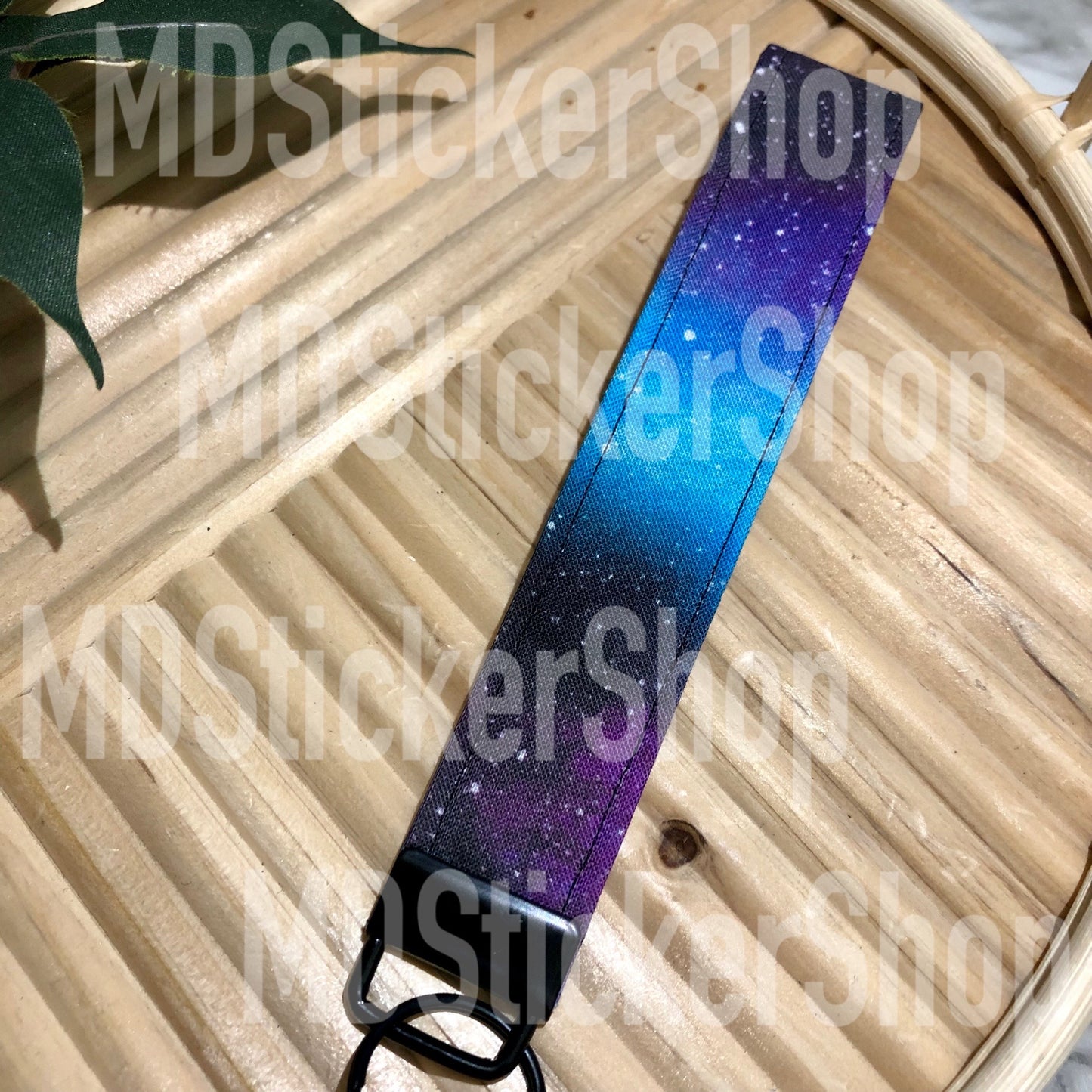 Galaxy Print Fabric Keychain, Key Fob
