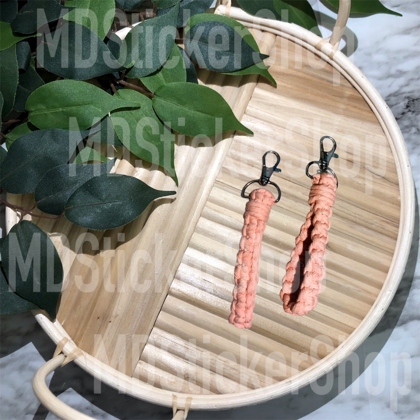 Pink Mini Macrame Keychain, Keyfob