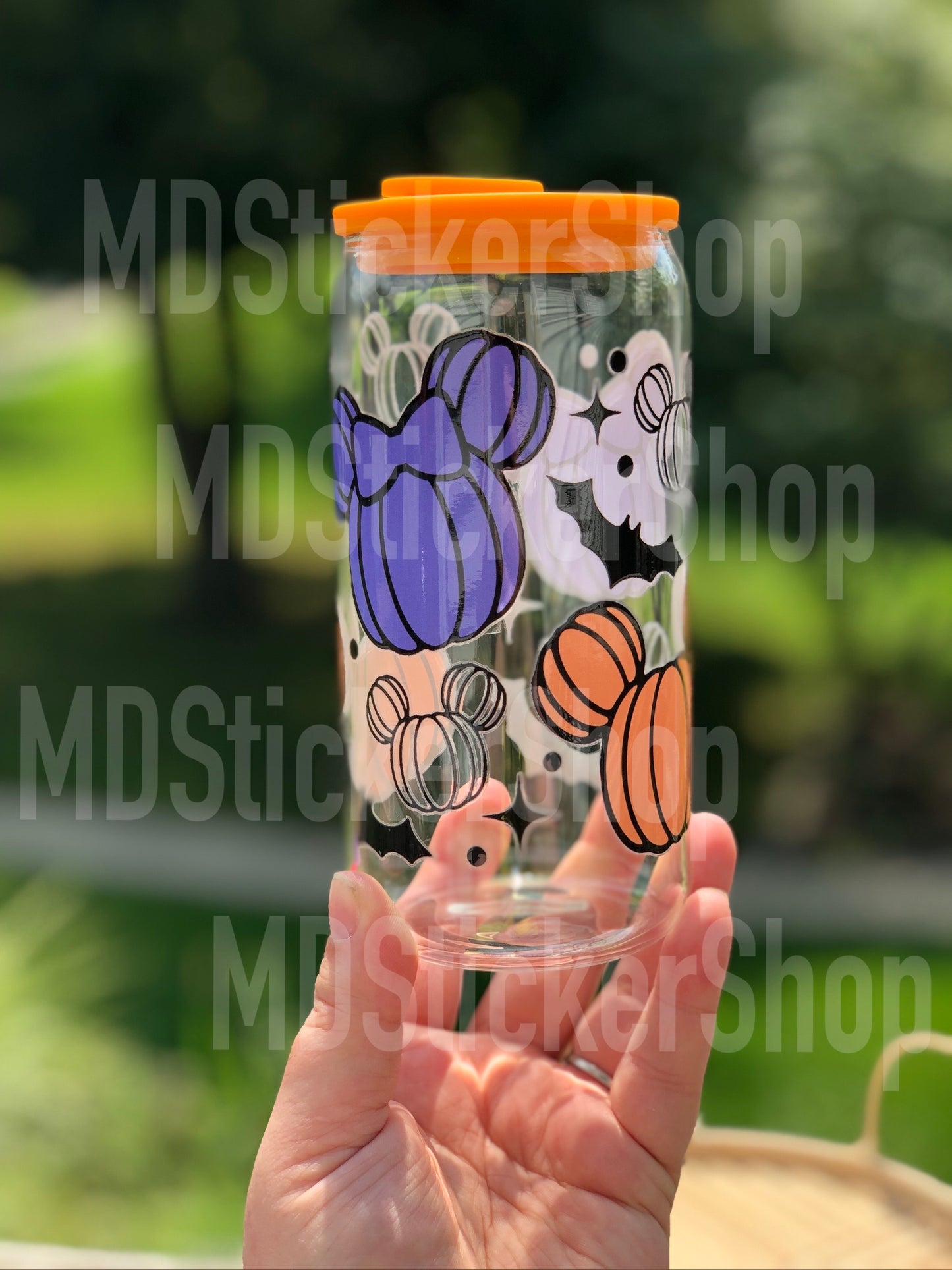 Pumpkin Mouse Halloween Beer Can Glass Cup