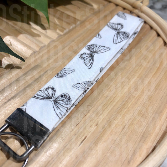 Dainty Butterflies Print Fabric Keychain