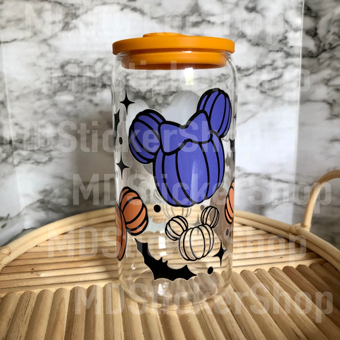 Pumpkin Mouse Halloween Beer Can Glass Cup