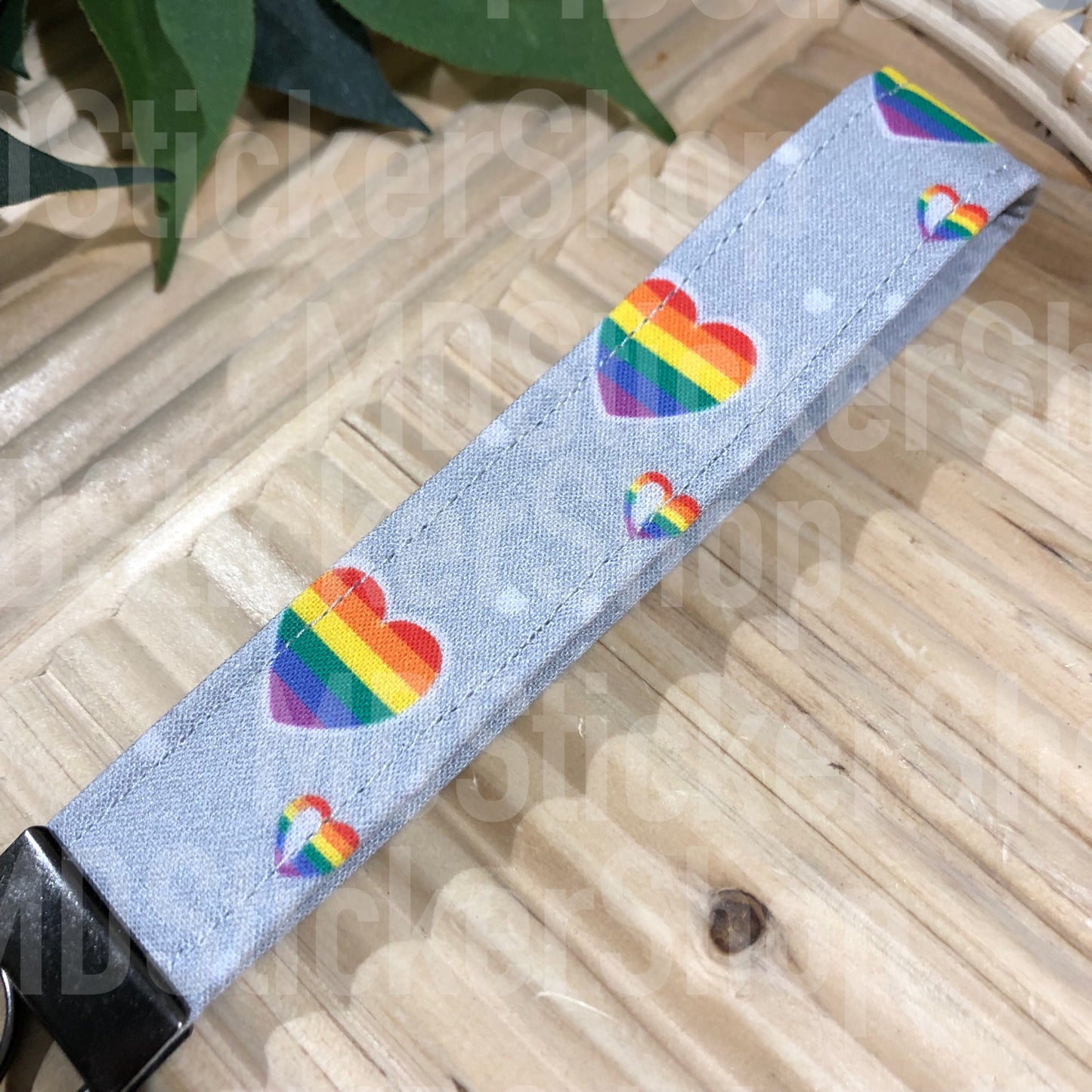 Rainbow Heart/Pride Print Fabric Keychain, Key Fob