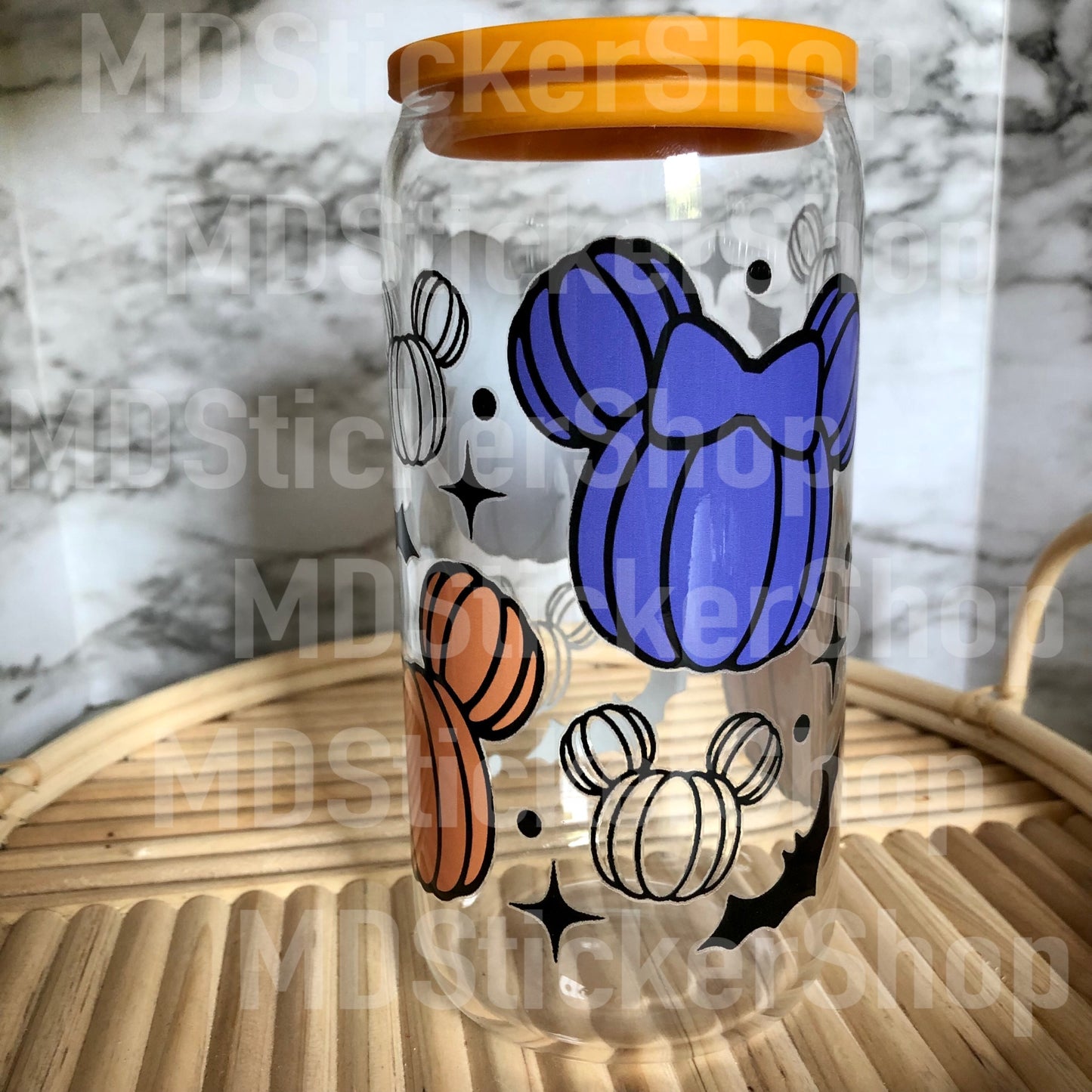 Pumpkin Mouse Halloween Beer Can Glass Cup