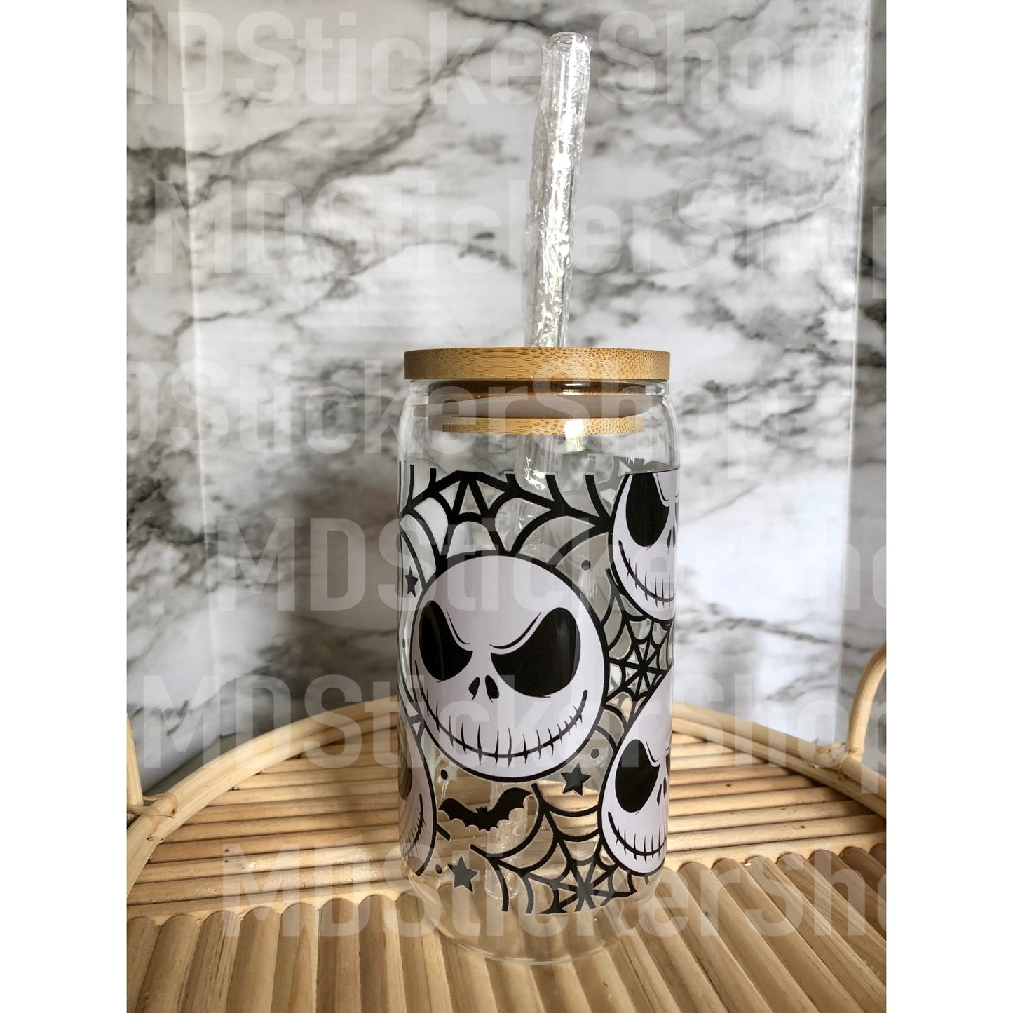 Jack Skellington Halloween Beer Can Glass Cup