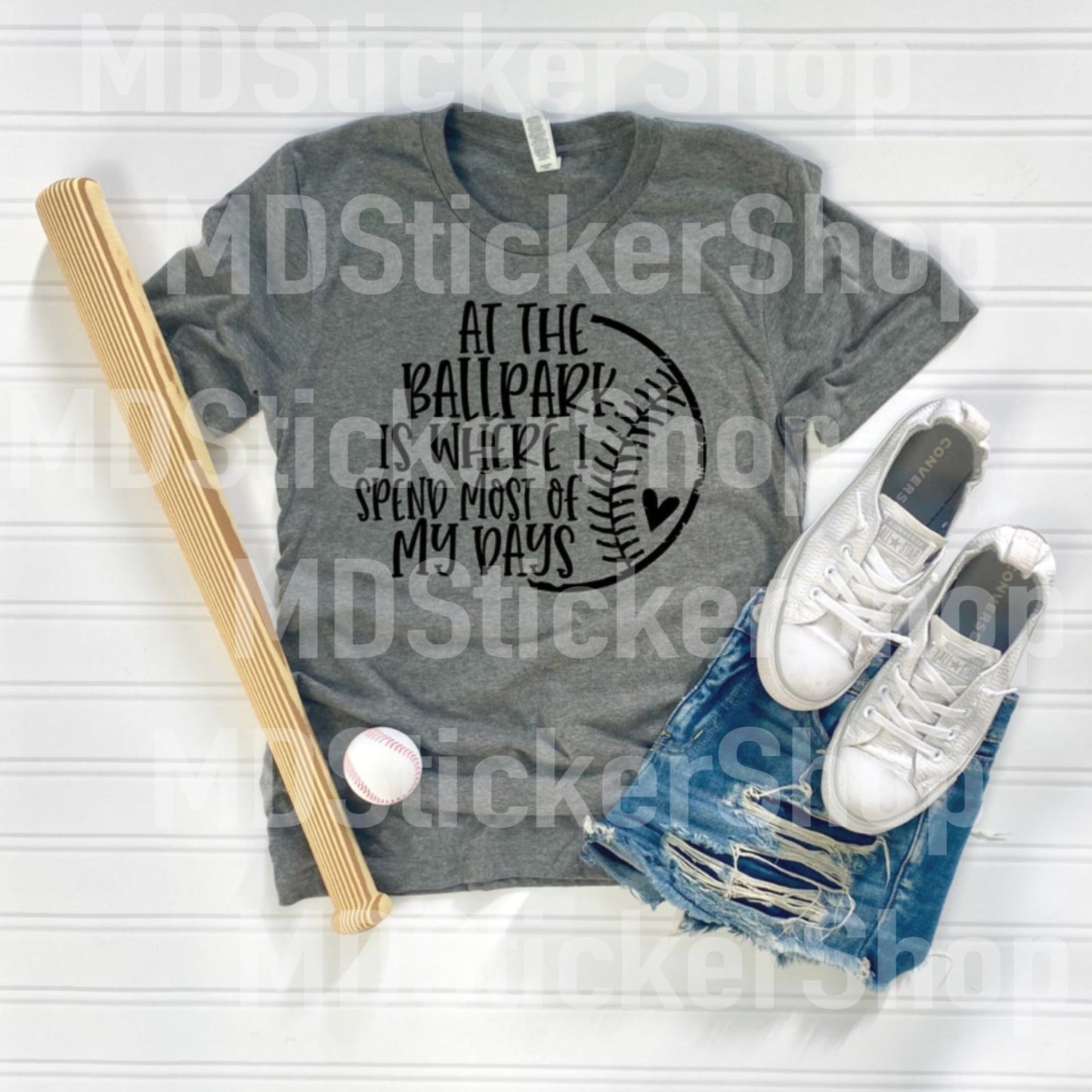 At the Ballpark is Where I Spend Most of My Days Baseball/Softball Tee