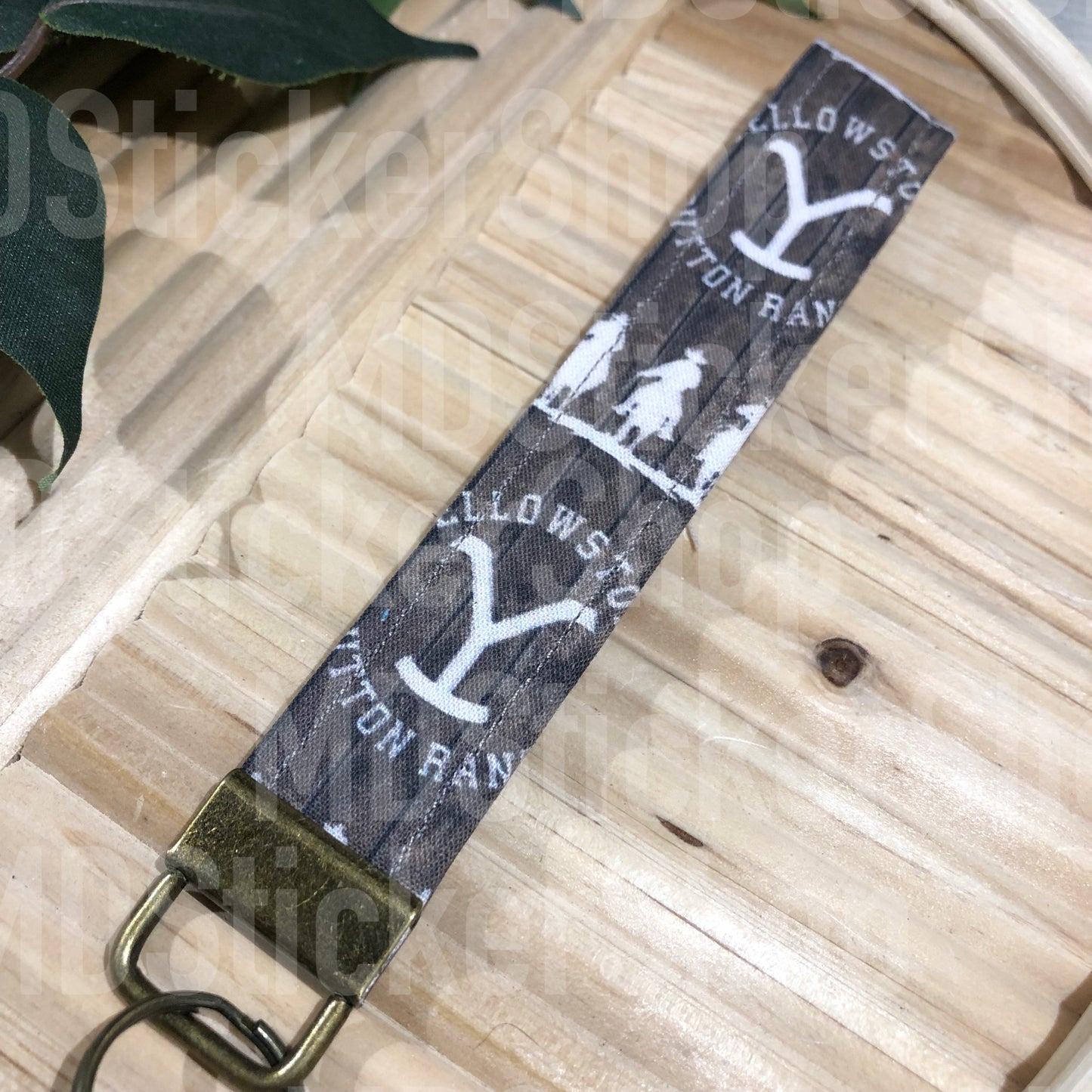 YS Dutton Ranch Print Fabric Keychain, Key Fob