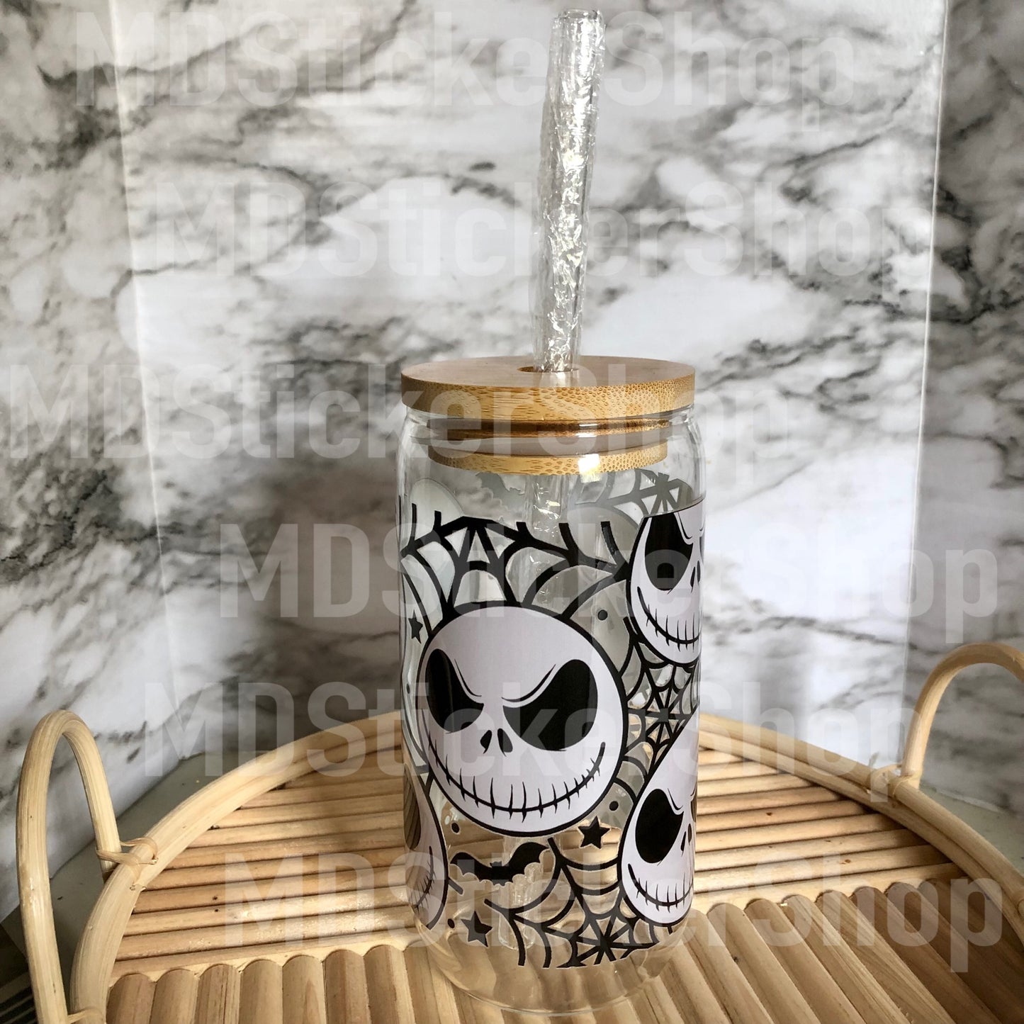Jack Skellington Halloween Beer Can Glass Cup
