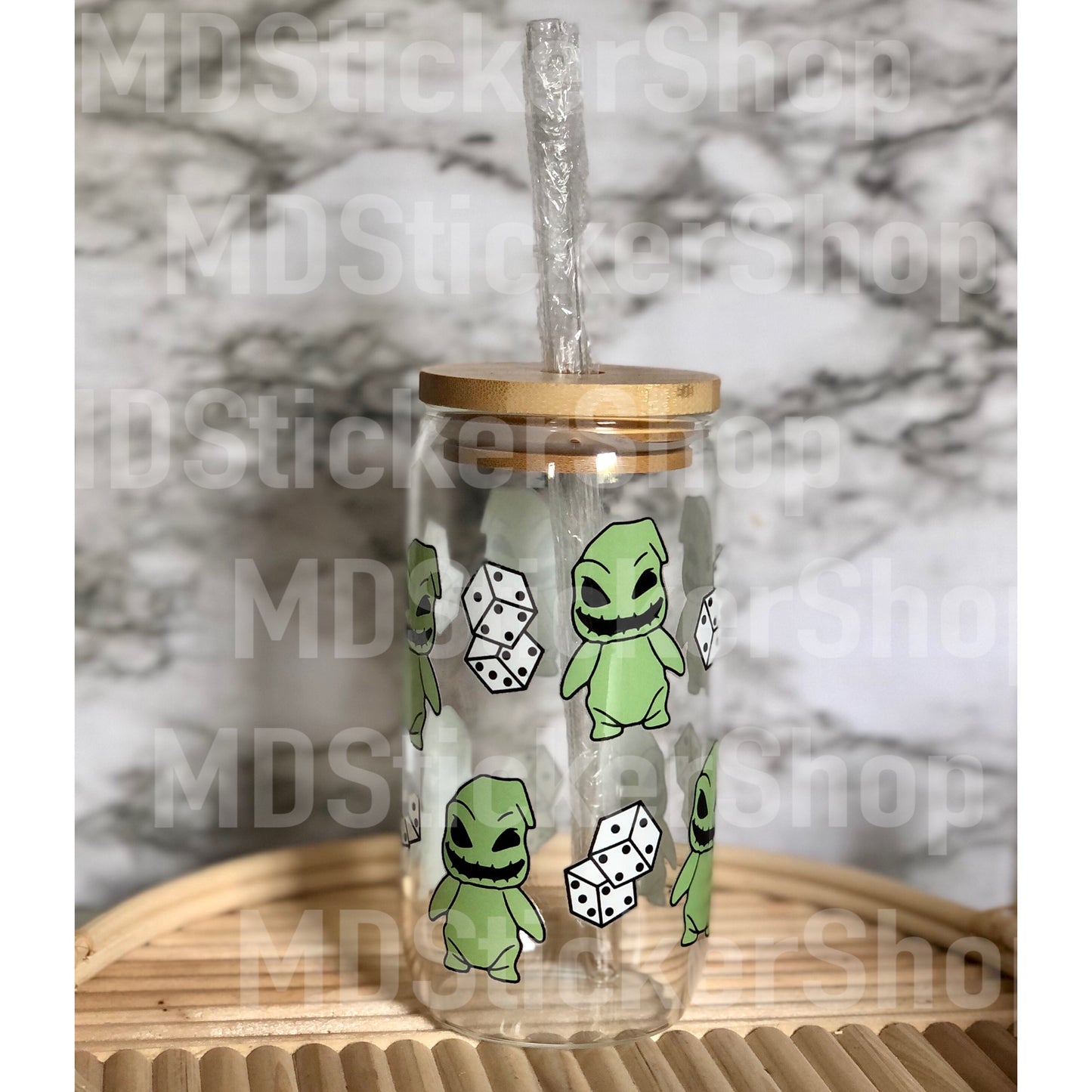 Boogeyman Dice Halloween Beer Can Glass Cup