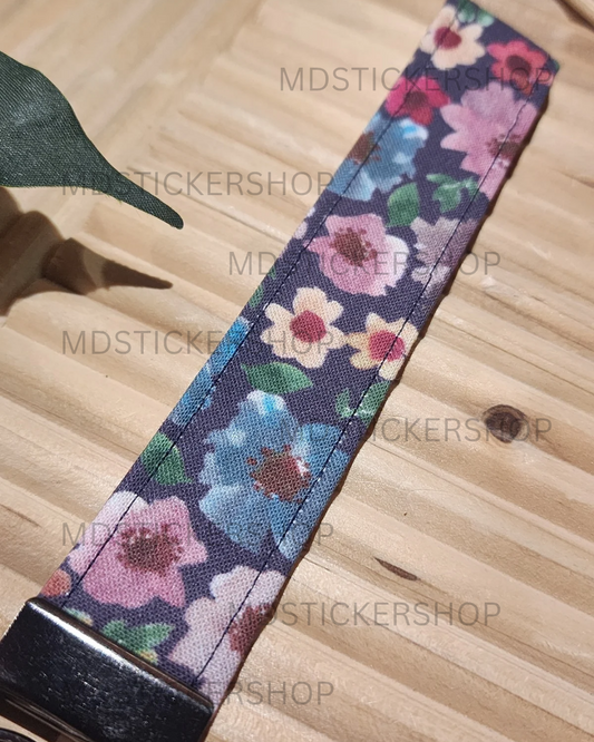 Elise Floral Print Fabric Keychain, Key Fob