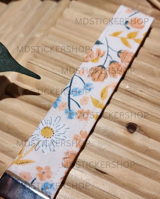 Wendy Floral Print Fabric Keychain, Key Fob