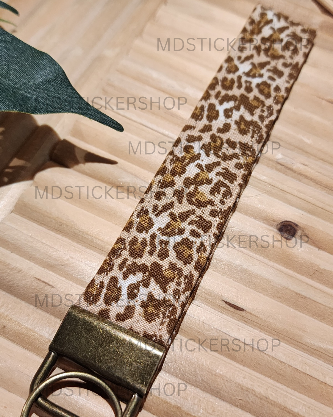 Soft Leopard Print Fabric Keychain, Key Fob