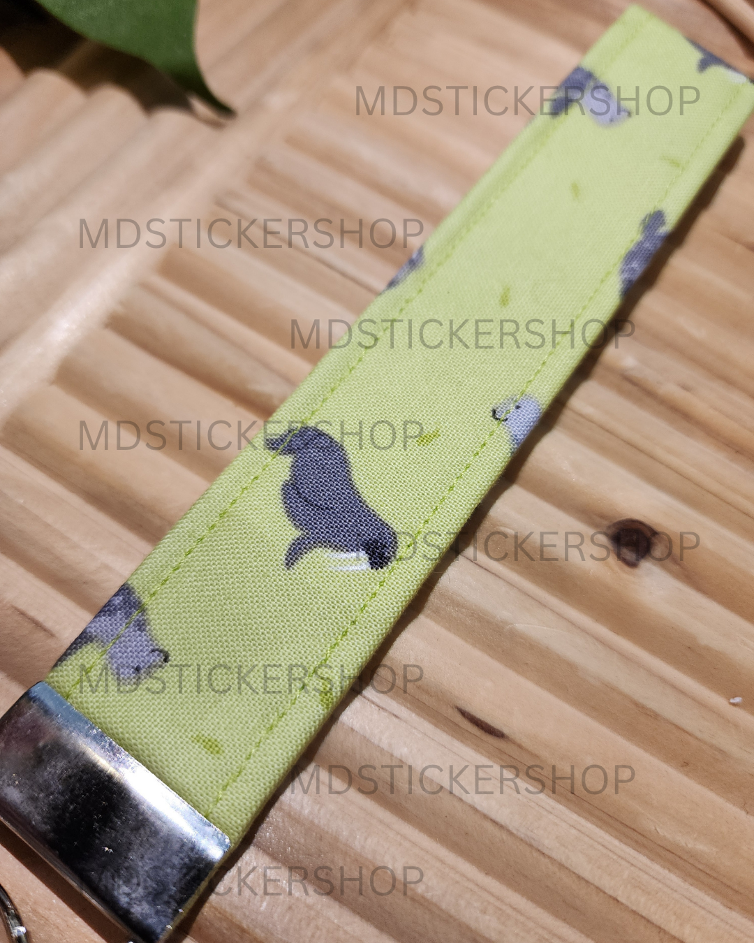 Walrus Print Fabric Keychain, Key Fob