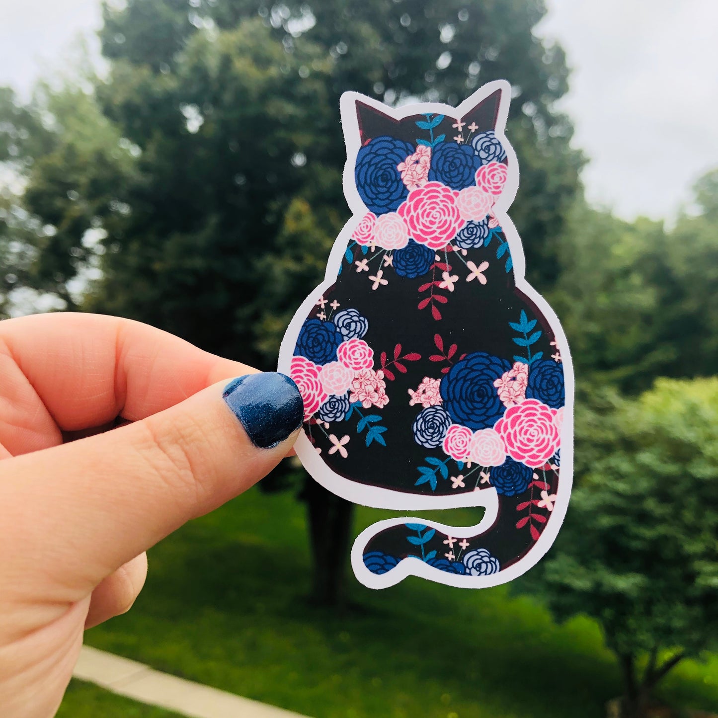 Floral Cat Sticker