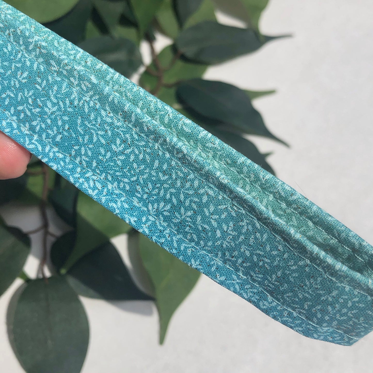 Ombré Blue Glitter Fabric Wristlet Keychain, Key Fob