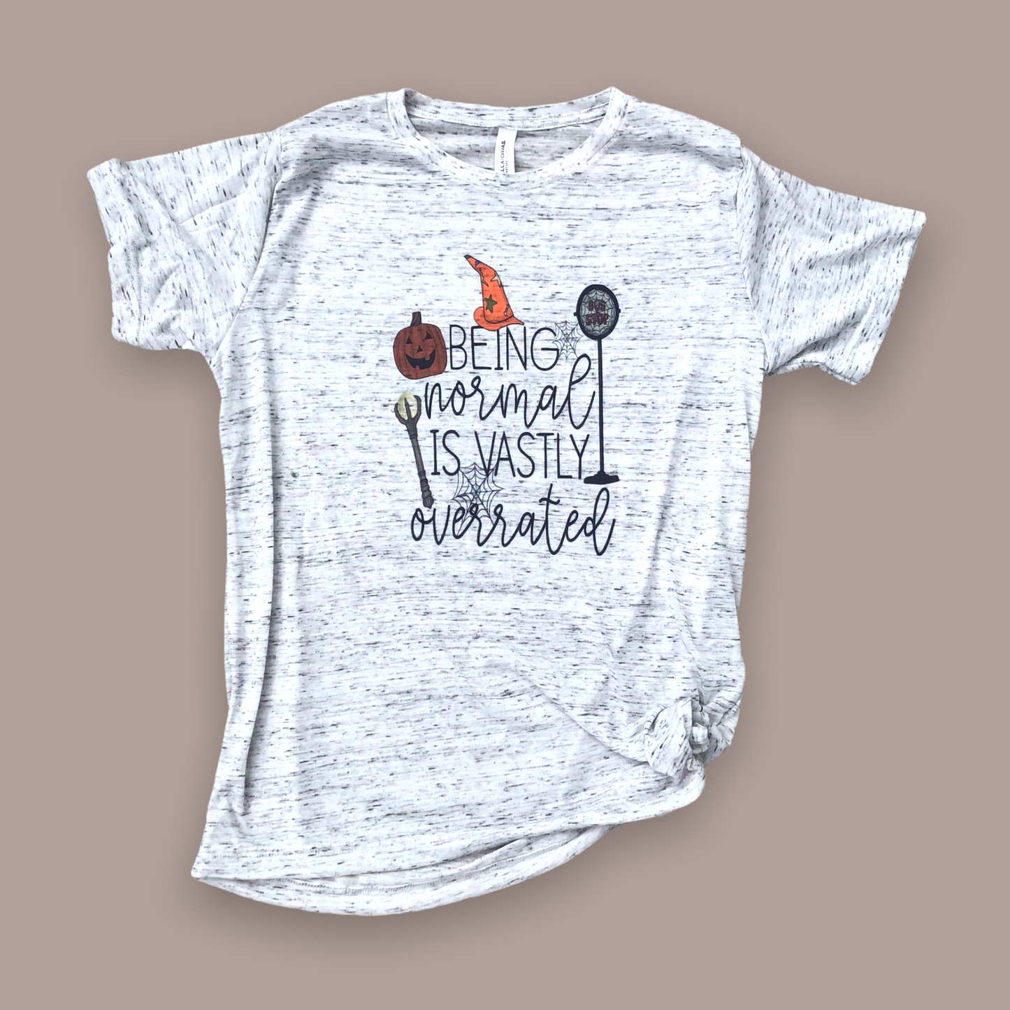 Halloweentown “Being Normal Is Vastly Overrated” White Marble Shirt