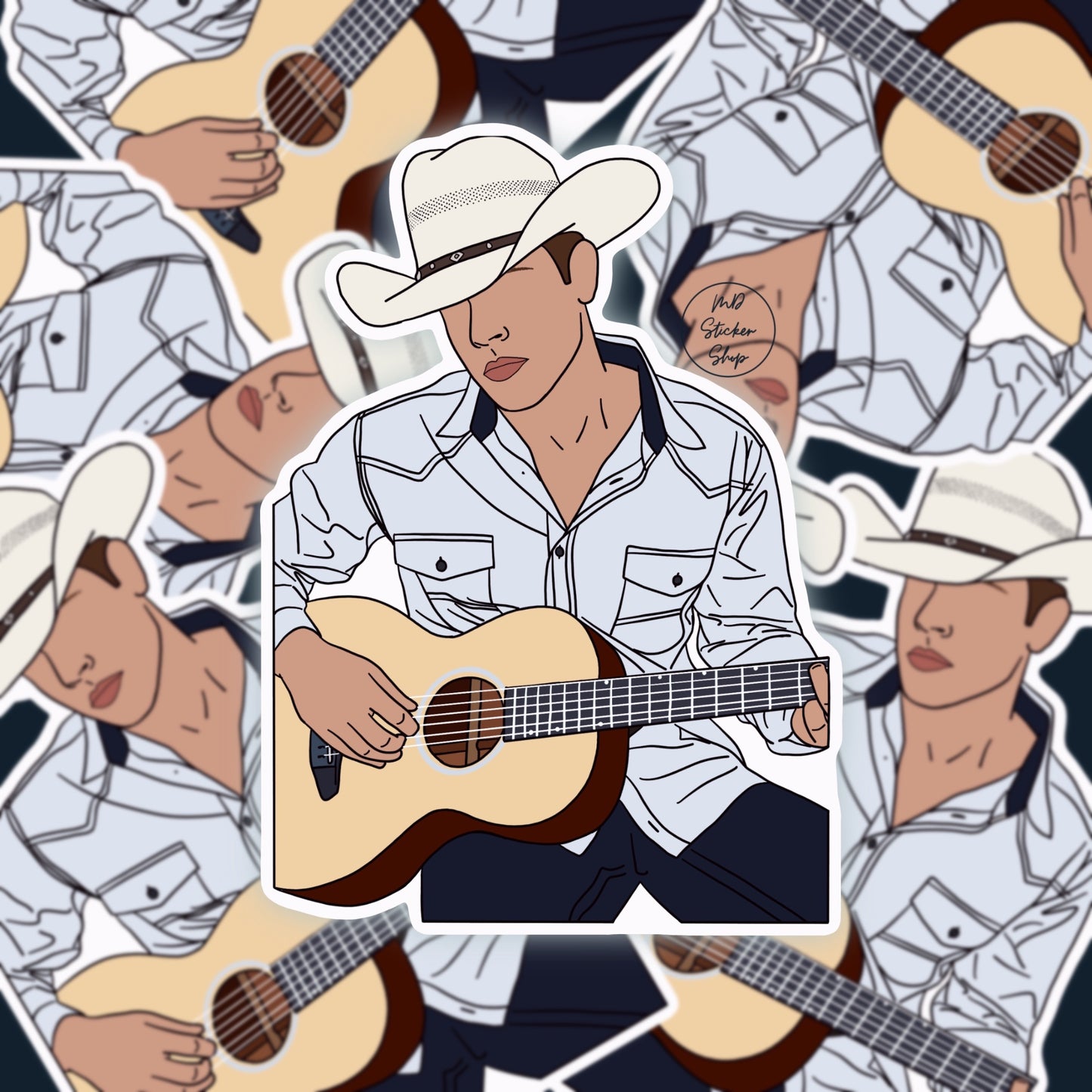 Dustin Lynch Silhouette Sticker