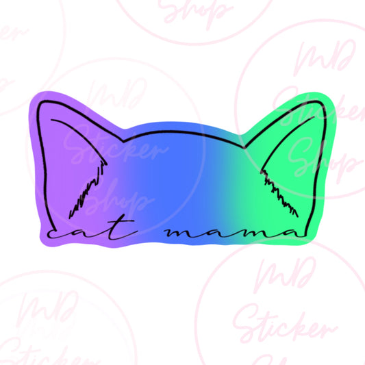 Cat Mama Ombre Vinyl Sticker, Exclusive
