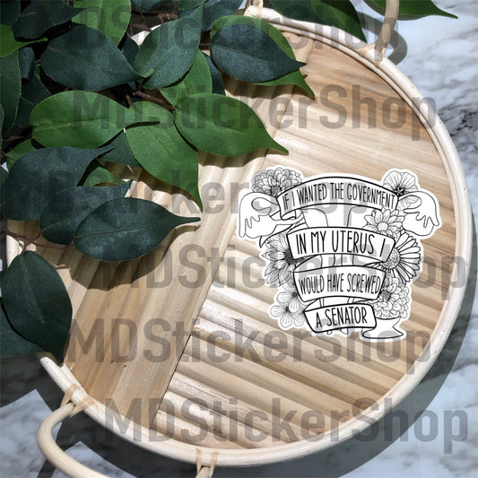 If I Wanted the Government In My Uterus Vinyl Sticker