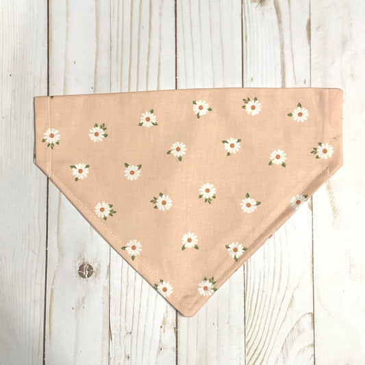 Pink Daisy Print Fabric Pet Bandana