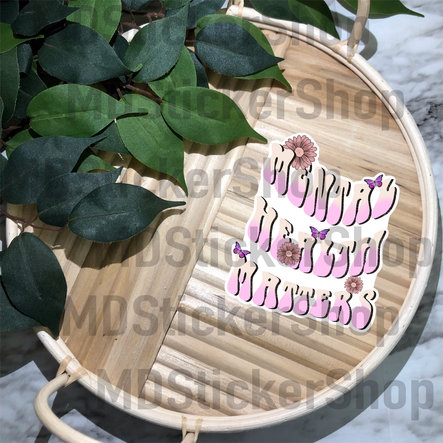 Mental Health Matters Groovy Vinyl Sticker