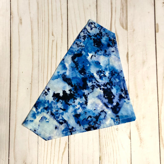 Blue Ink Fabric Pet Bandana