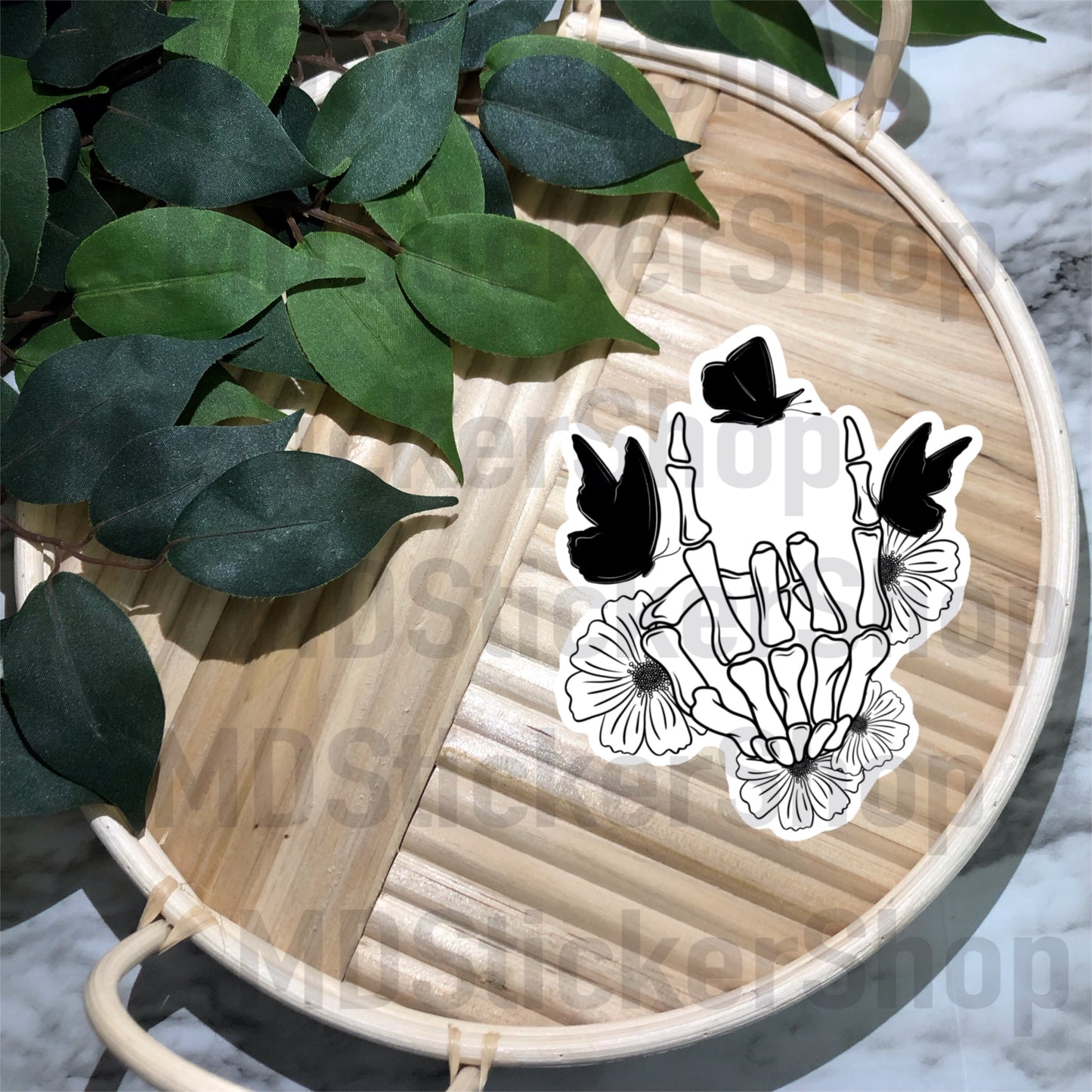 Skellie Floral Rock On Vinyl Sticker