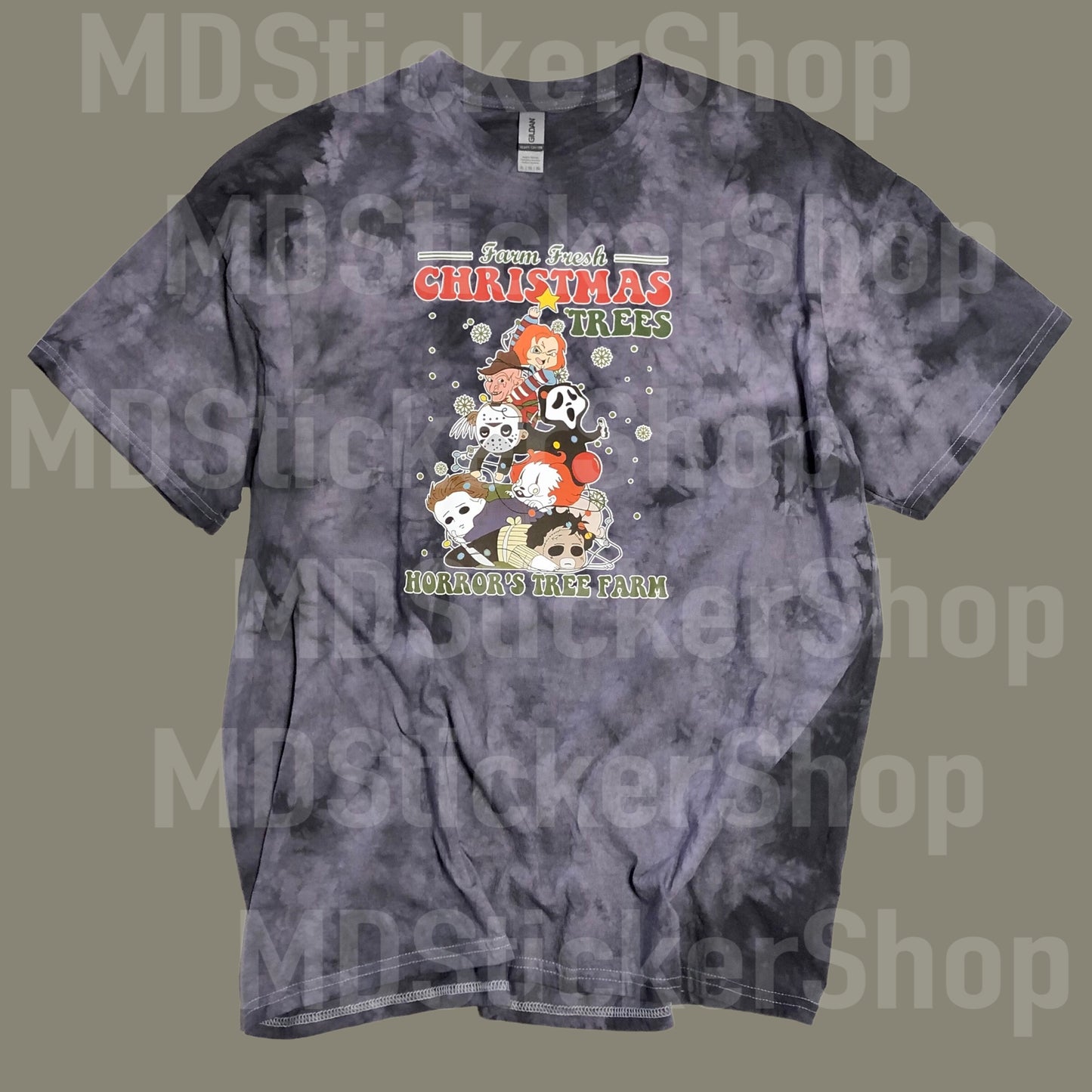 Horror Tree Farm Black Tie Dyed Tee