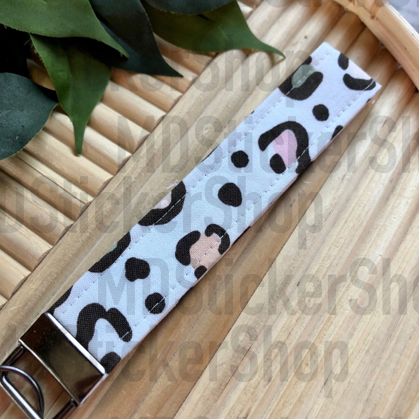 Pastel Large Scale Cheetah Print Fabric Keychain