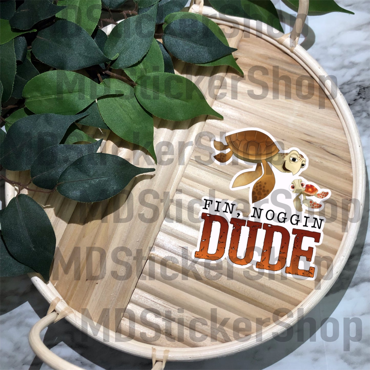 Fin Noggin Dude Vinyl Sticker