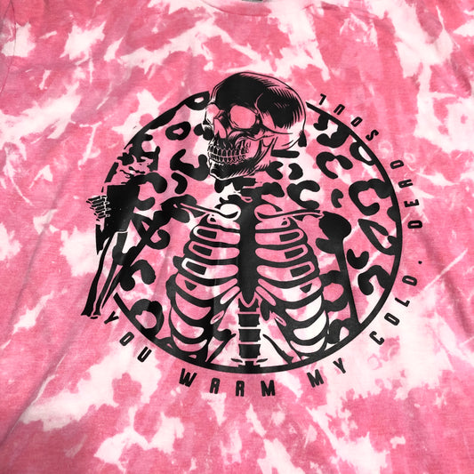 “You Warm My Cold Dead Soul” Pink Bleached Shirt